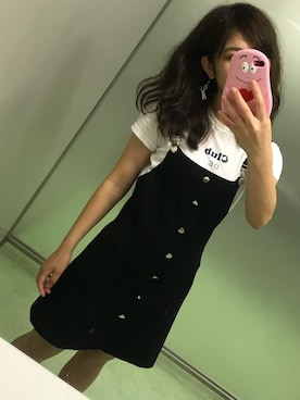 「白黒」｜「アイテム（サロペット/オーバーオール）」を使った、peさん（レディース・162cm）の夏コーディネート