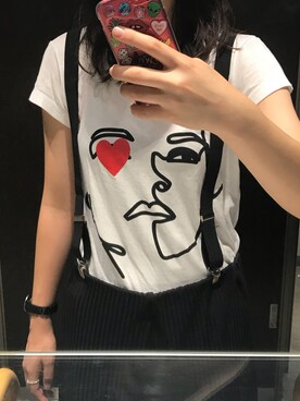 「BENETTON (UNITED COLORS OF BENETTON)（ベネトンユナイテッドカラーズオブベネトン）のアイテム（Tシャツ/カットソー）」を使った、peさん（レディース・162cm）の夏コーディネート
