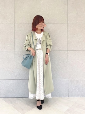「Te chichi（テチチ）のアイテム（トレンチコート）」を使った、miho.kさん（レディース・158cm）の春コーディネート