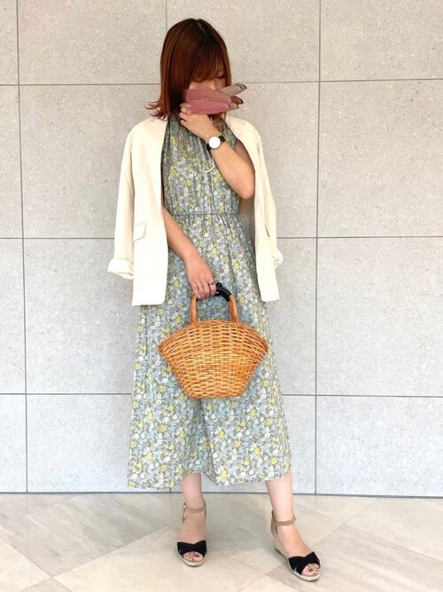 美品!Te chichi リバティ柄アソートウエスト切替ワンピース Te chichi(テチチ)の「リバティ柄アソートウエスト切替