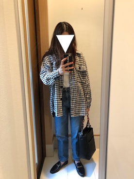 「チドリ柄」｜「アイテム（ローファー）」を使った、 charmyukaさん（レディース・158cm）の春コーディネート