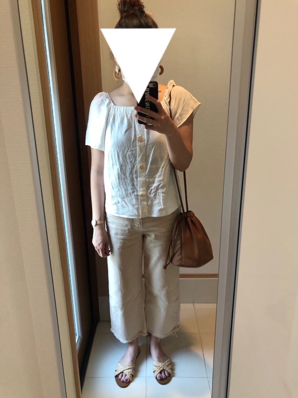 「ホワイト、カジュアル、ワントーンコーデ、プチプラ、夏コーデ、いいね、save、フォローお願いします🤑」｜「ZARA KIDSのアイテム（シャツ/ブラウス、ホワイト系）」を使った、 charmyukaさん（レディース・158cm）の夏コーディネートの1枚目の写真