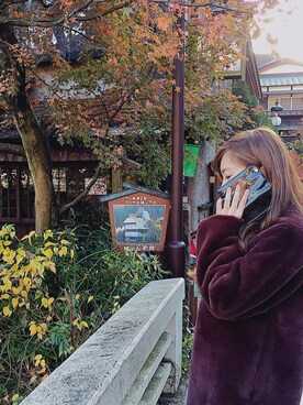 「EMODA」｜「アイテム（ムートンコート）」を使った、SAAYAさん（レディース・161cm）の春コーディネート