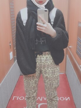 「韓国好きな人と繋がりたい」｜「アイテム（ブルゾン）」を使った、いちごミルクさん（レディース・166cm）の冬コーディネート