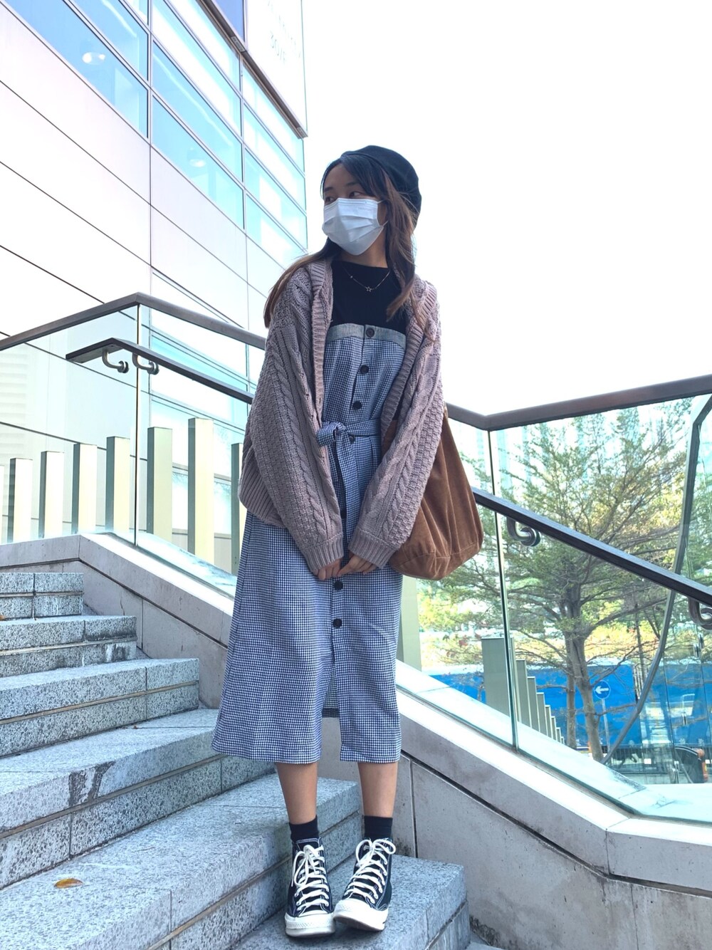 「GRLのアイテム（その他アウター、その他）」を使った、sandyanさん（レディース・162cm）の冬コーディネートの1枚目の写真
