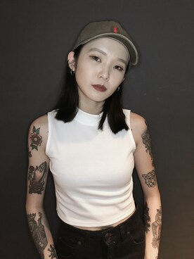 「Polo Ralph Lauren」｜「アイテム（口紅/リップティント/グロス）」を使った、潘小潁さん（レディース・166cm）の夏コーディネート