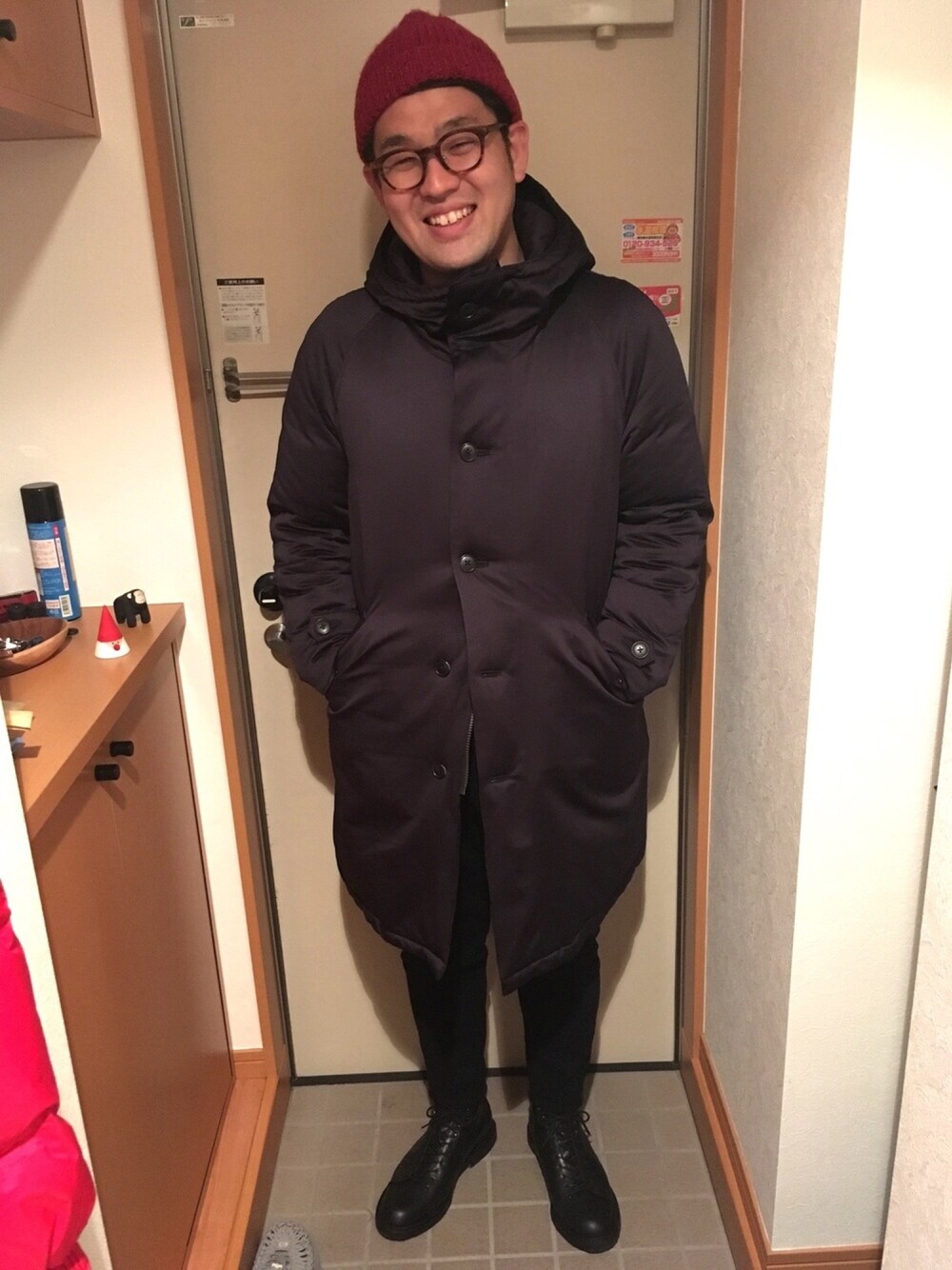 「モンキーブーツ、シュタンバウム」｜「NPSのアイテム（ブーツ、ブラック系）」を使った、ジミーやんさん（メンズ・171cm）の冬コーディネートの1枚目の写真