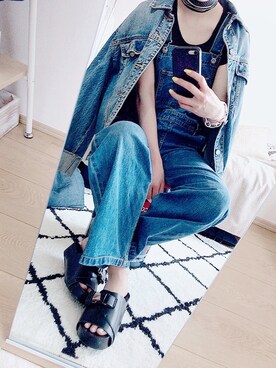 「SLOBE IENA（スローブイエナ）のアイテム（オールインワン・サロペット）」を使った、nanaさん（レディース・163cm）の春コーディネート