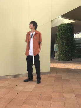 「HVC（エイチブイシー）のアイテム（パンツ）」を使った、sakuさん（メンズ・180cm）の春コーディネート