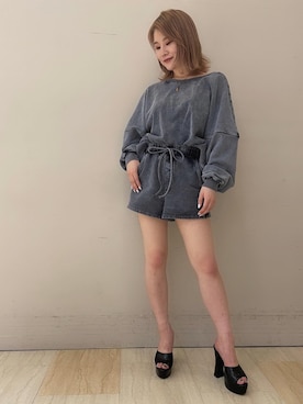 「SPIRALGIRL（スパイラルガール）のアイテム（スウェットパンツ）」を使った、kaoriさん（レディース・156cm）の春コーディネート