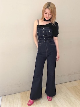 「でにむ」｜「アイテム（オールインワン・サロペット）」を使った、kaoriさん（レディース・156cm）の春コーディネート
