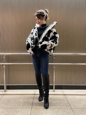 「SPIRALGIRL（スパイラルガール）のアイテム（ダウンジャケット/コート）」を使った、kaoriさん（レディース・156cm）の秋コーディネート