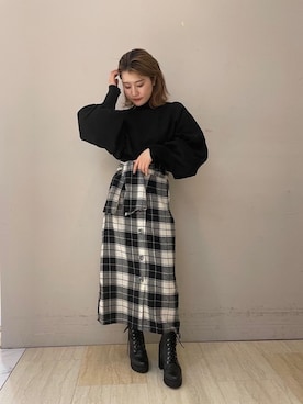 「柄物」｜「アイテム（ワンピース/ドレス）」を使った、kaoriさん（レディース・156cm）の秋コーディネート