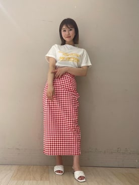 「SPIRALGIRL（スパイラルガール）のアイテム（帽子）」を使った、kaoriさん（レディース・156cm）の夏コーディネート