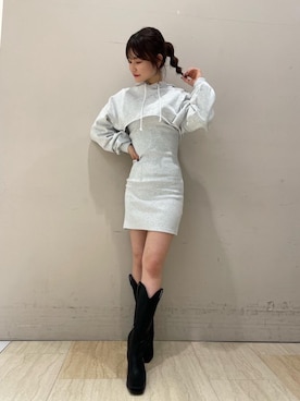 「パーカーワンピ」｜kaoriさん（レディース・156cm）の春コーディネート