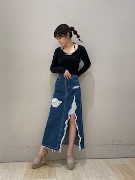 「でにむ」｜「アイテム（アンサンブル）」を使った、kaoriさん（レディース・156cm）の春コーディネート