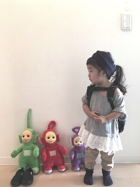 「ボーイッシュ」｜「アイテム（チュニック）」を使った、Neneneさん（キッズ・80cm）の秋コーディネート