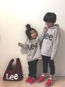 「Lee（リー）のアイテム（パーカー）」を使った、Neneneさん（キッズ・120cm）の冬コーディネート