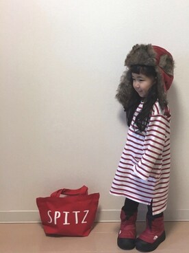 「northface」｜「アイテム（ワンピース/ドレス）」を使った、Neneneさん（キッズ・90cm）の冬コーディネート