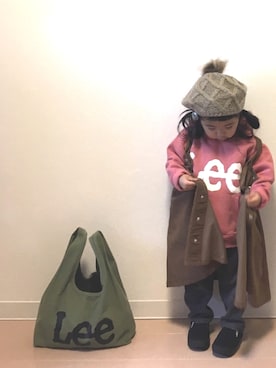 「Lee（リー）のアイテム（パーカー）」を使った、Neneneさん（キッズ・90cm）の冬コーディネート