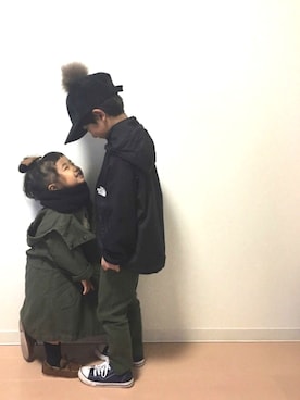 「northface」｜「アイテム（その他アウター）」を使った、Neneneさん（キッズ・110cm）の秋コーディネート