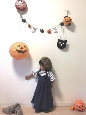「wearhalloween2017」｜「アイテム（ワンピース/ドレス）」を使った、Neneneさん（キッズ・90cm）の秋コーディネート