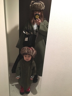 「AZUL by moussy（アズールバイマウジー）のアイテム（その他アウター）」を使った、Neneneさん（キッズ・90cm）の春コーディネート