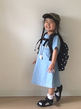 「Lee（リー）のアイテム（ワンピース/ドレス）」を使った、Neneneさん（キッズ・90cm）の春コーディネート