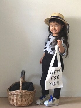 「D.fesense（ディーフェセンス）のアイテム（バッグ）」を使った、Neneneさん（キッズ・90cm）の春コーディネート