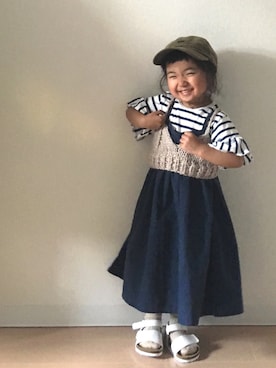 「Lee（リー）のアイテム（帽子）」を使った、Neneneさん（キッズ・90cm）の夏コーディネート