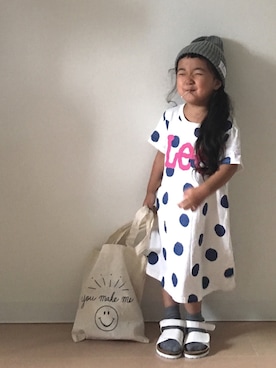 「Lee（リー）のアイテム（ワンピース/ドレス）」を使った、Neneneさん（キッズ・90cm）の夏コーディネート