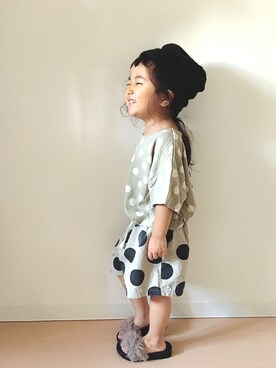 「OLD NAVY（オールドネイビー）のアイテム（帽子）」を使った、Neneneさん（キッズ・90cm）の夏コーディネート