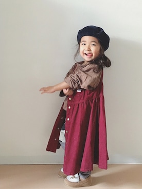 「Lee（リー）のアイテム（ワンピース/ドレス）」を使った、Neneneさん（キッズ・90cm）の秋コーディネート