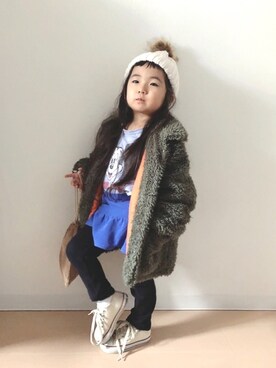 「Lee（リー）のアイテム（ブルゾン）」を使った、Neneneさん（キッズ・90cm）の秋コーディネート