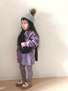 「アイテム（モカシン/デッキシューズ）」を使った、Neneneさん（キッズ・90cm）の秋コーディネート