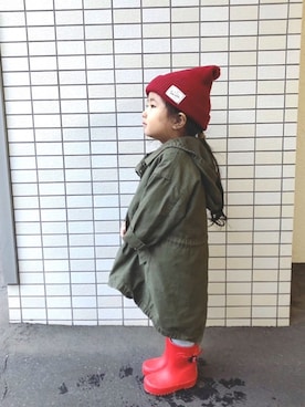 「AZUL by moussy（アズールバイマウジー）のアイテム（ジャケット/アウター）」を使った、Neneneさん（キッズ・90cm）の秋コーディネート