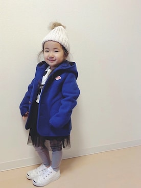 「coen」｜「アイテム（ニットキャップ/ビーニー）」を使った、Neneneさん（キッズ・90cm）の冬コーディネート