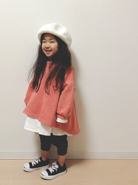 「レイヤードstyle」｜「アイテム（チュニック）」を使った、Neneneさん（キッズ・90cm）の冬コーディネート