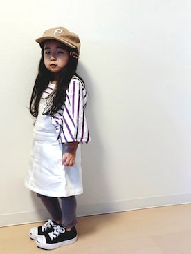 「平成最後のWEARISTAセンバツ」｜「アイテム（オールインワン・サロペット）」を使った、Neneneさん（キッズ・100cm）の春コーディネート