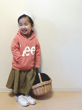 「Lee（リー）のアイテム（パーカー）」を使った、Neneneさん（キッズ・100cm）の春コーディネート