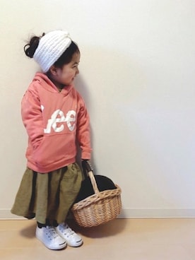 「Lee（リー）のアイテム（パーカー）」を使った、Neneneさん（キッズ・90cm）の春コーディネート