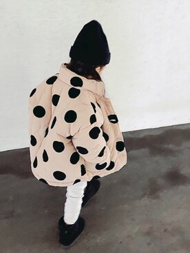 「OLD NAVY（オールドネイビー）のアイテム（帽子）」を使った、Neneneさん（キッズ・100cm）の冬コーディネート