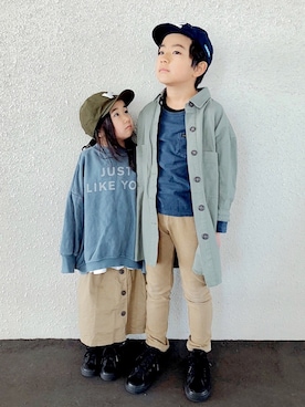 「Lee（リー）のアイテム（Tシャツ/カットソー）」を使った、Neneneさん（キッズ・100cm）の春コーディネート