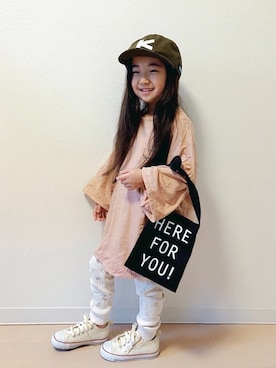 「D.fesense（ディーフェセンス）のアイテム（バッグ）」を使った、Neneneさん（キッズ・110cm）の春コーディネート