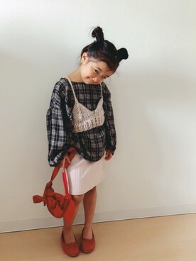 「アイテム（キャミソール）」を使った、Neneneさん（キッズ・110cm）の秋コーディネート