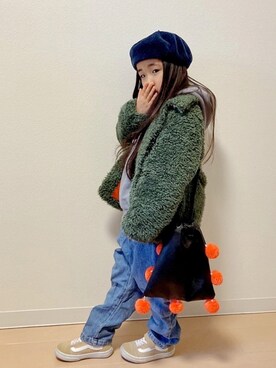 「Lee（リー）のアイテム（ジャケット/アウター）」を使った、Neneneさん（キッズ・110cm）の冬コーディネート