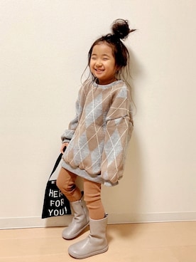 「D.fesense（ディーフェセンス）のアイテム（バッグ）」を使った、Neneneさん（キッズ・110cm）の冬コーディネート