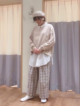 「MOOMIN（ムーミン）のアイテム（トップス）」を使った、スゲタさん（レディース・164cm）の春コーディネート