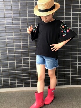 「アイテム（レインシューズ）」を使った、🌴MIRAloha🌺さん（キッズ・120cm）の春コーディネート