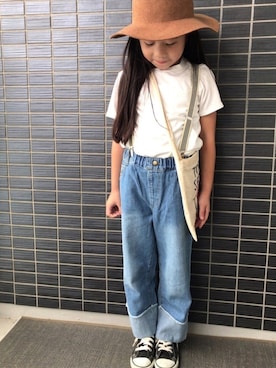 「TODAY'S SPECIAL（トゥデイズスペシャル）のアイテム（ショルダーバッグ）」を使った、🌴MIRAloha🌺さん（キッズ・120cm）の夏コーディネート
